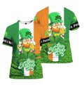 St Patrick Day Shamrock Comfort T-shirt Over Print Funny Bear Patrick's Day Green Shirt
