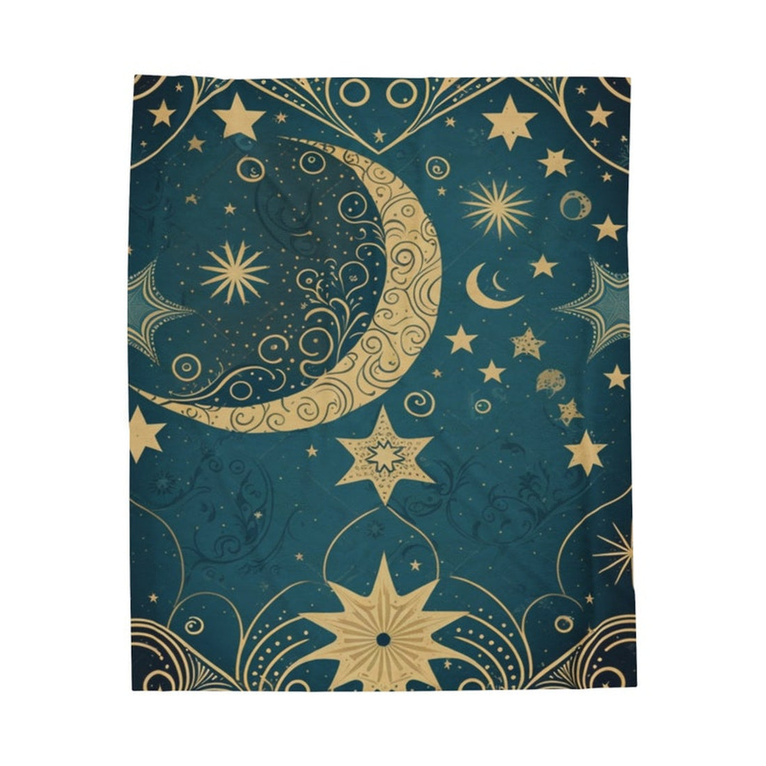FUNSTUFFPRINT Boho Celestial Sun Moon Stars Velveteen Throw Blanket, Gothic Blanket, Vintage Moon Tapestry Aesthetic Blanket, Dark Cottagecore Blanket