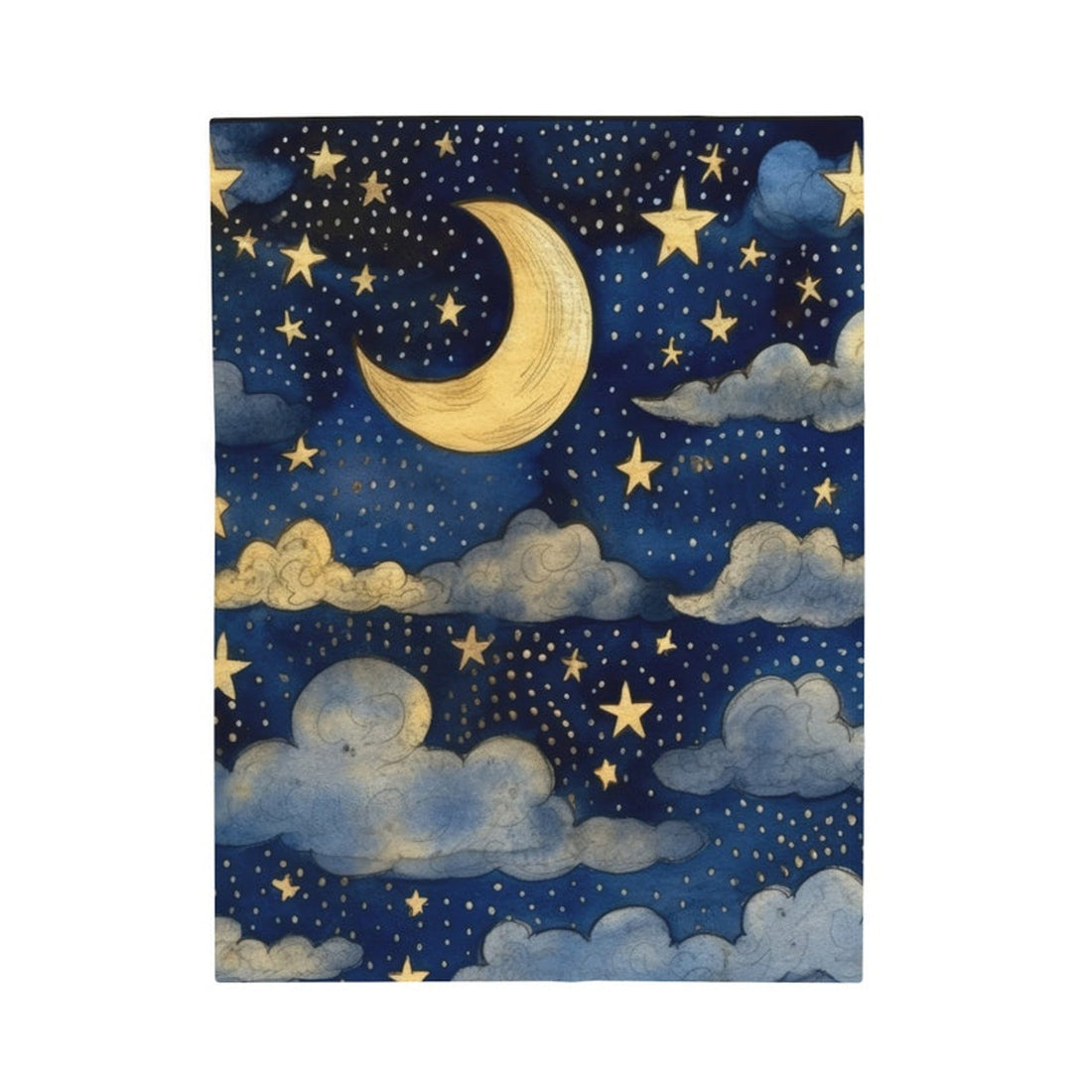 FUNSTUFFPRINT Vintage Celestial Moon Fleece Boho Velveteen Throw Blanket, Gothic Blanket, Moon Tapestry Aesthetic Blanket, Dark Cottagecore Blanket
