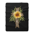 FUNSTUFFPRINT Sunflower Blanket, Cross Sherpa Blanket, Christian Fleece Religious Throw, Cozy Home Decor | Shop Now!