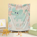 FUNSTUFFPRINT Custom  Baby Elephant Blanket, Floral Elephant Nursery Blanket, First Christmas Baby Boy Blanket, Kids Custom Blanket, Baby Shower Gift