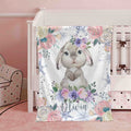 FUNSTUFFPRINT Custom  Baby Bunny Blanket, Winter Floral Rabbit Nursery Blanket, Christmas Baby Blanket Kids Custom Blanket Jungle Baby Shower Gift