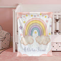 FUNSTUFFPRINT Custom  Boho Rainbow Nursery Blanket Personalized Floral Rainbow Baby Blanket Kids Custom Name Blanket Baby Shower Gift Winter Throw Blanket Gift