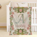FUNSTUFFPRINT Custom  Vintage Rose Blanket Personalized Baby Blanket Custom Name Nursery Blanket Baby Shower Gift Kid Custom Blanket For Her Floral Office Blanket