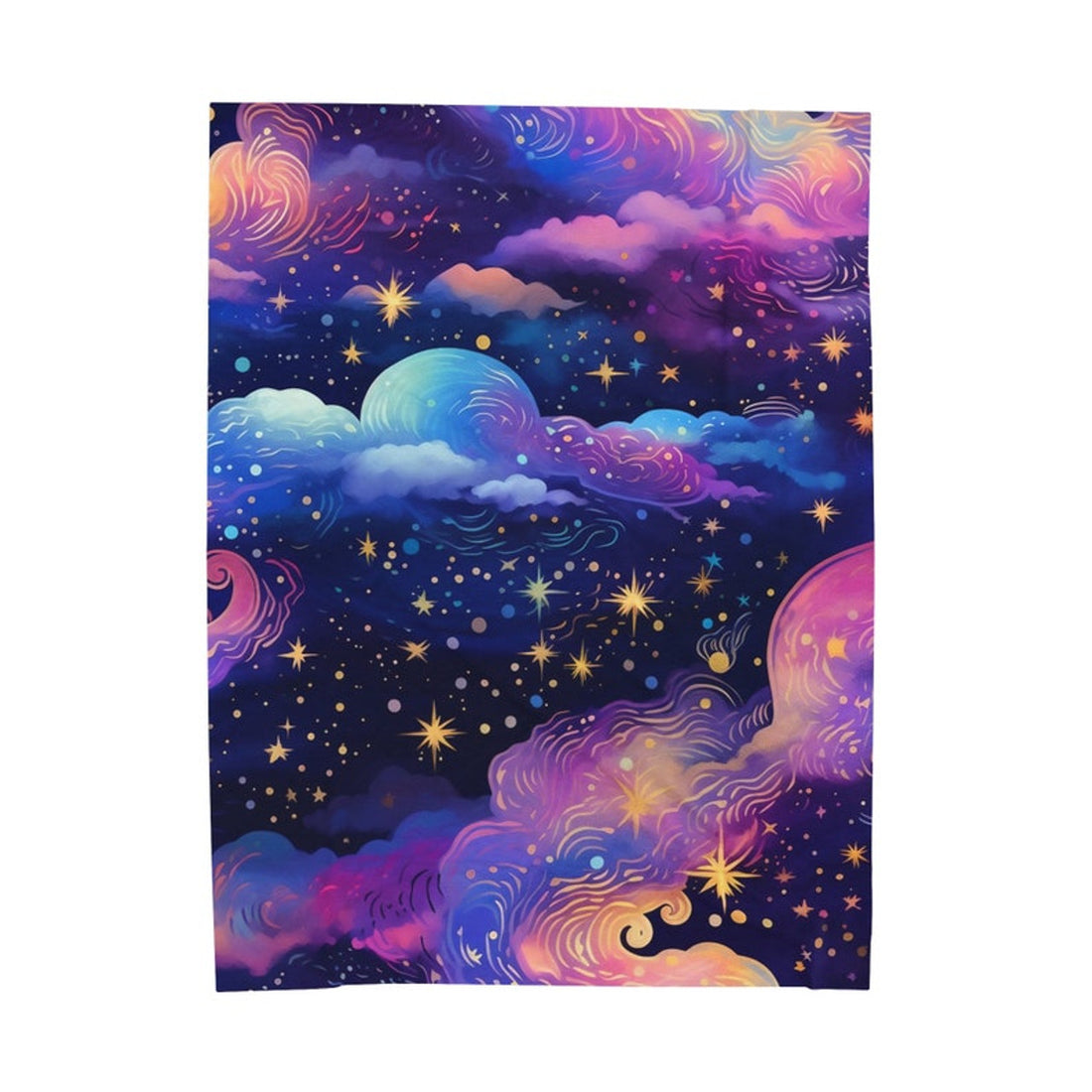 FUNSTUFFPRINT Pastel Celestial Moon & Stars Fleece Velveteen Throw Blanket, Gothic Blanket, Moon Tapestry Aesthetic Blanket, Dark Cottagecore Blanket