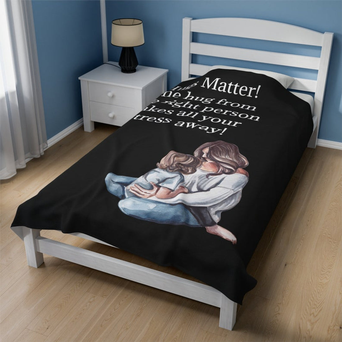 FUNSTUFFPRINT Mom and Daughter Blanket, Velveteen Plush Blanket, Hugs Matter Throw | Shop Now!
