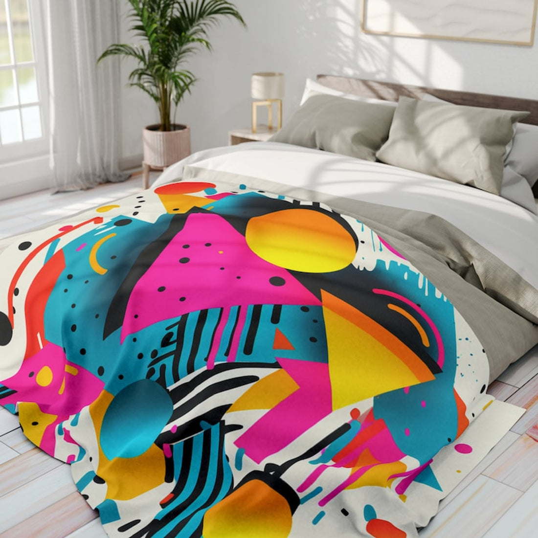 FUNSTUFFPRINT 90s Themed Throw Blanket, 90s Gifts, 90s Lovers Gifts, Nostalgic 90s Fleece Blanket, Gifts for 90s Lovers, Gifts for Her, Gifts for Teens
