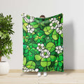 FUNSTUFFPRINT St Patrick's Shamrock Blanket, Green Irish Season Blanket, Shenanigans Gifts, Bedding Decor, Chill St Patrick's Day, Lucky St Patrick's Gift