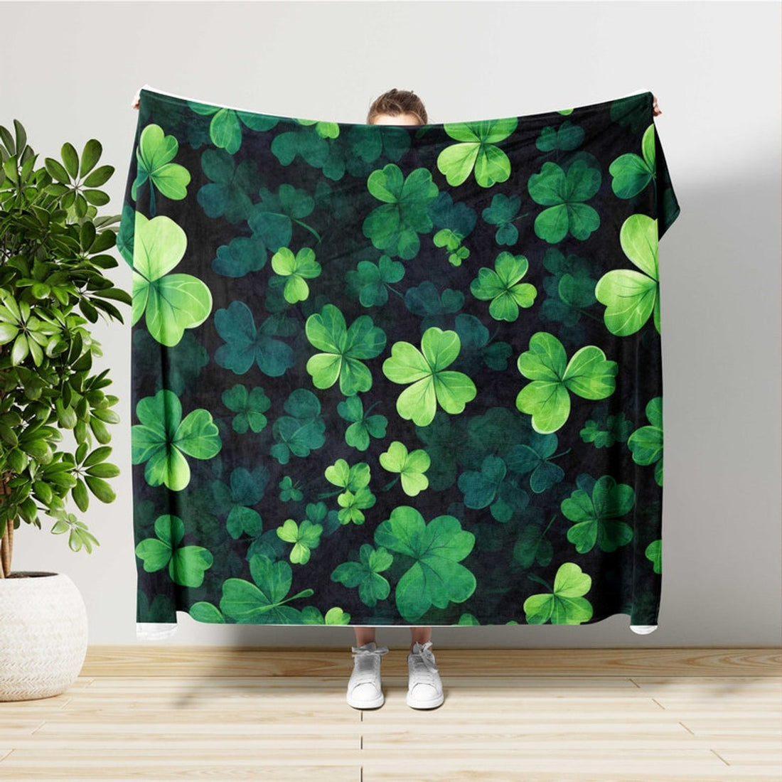 FUNSTUFFPRINT Shamrock Blanket, Lucky St Patrick's Day, Chill St Patrick's Day, Green Irish Season, Bedding Decor, Home Decoration, Shenanigans Gifts