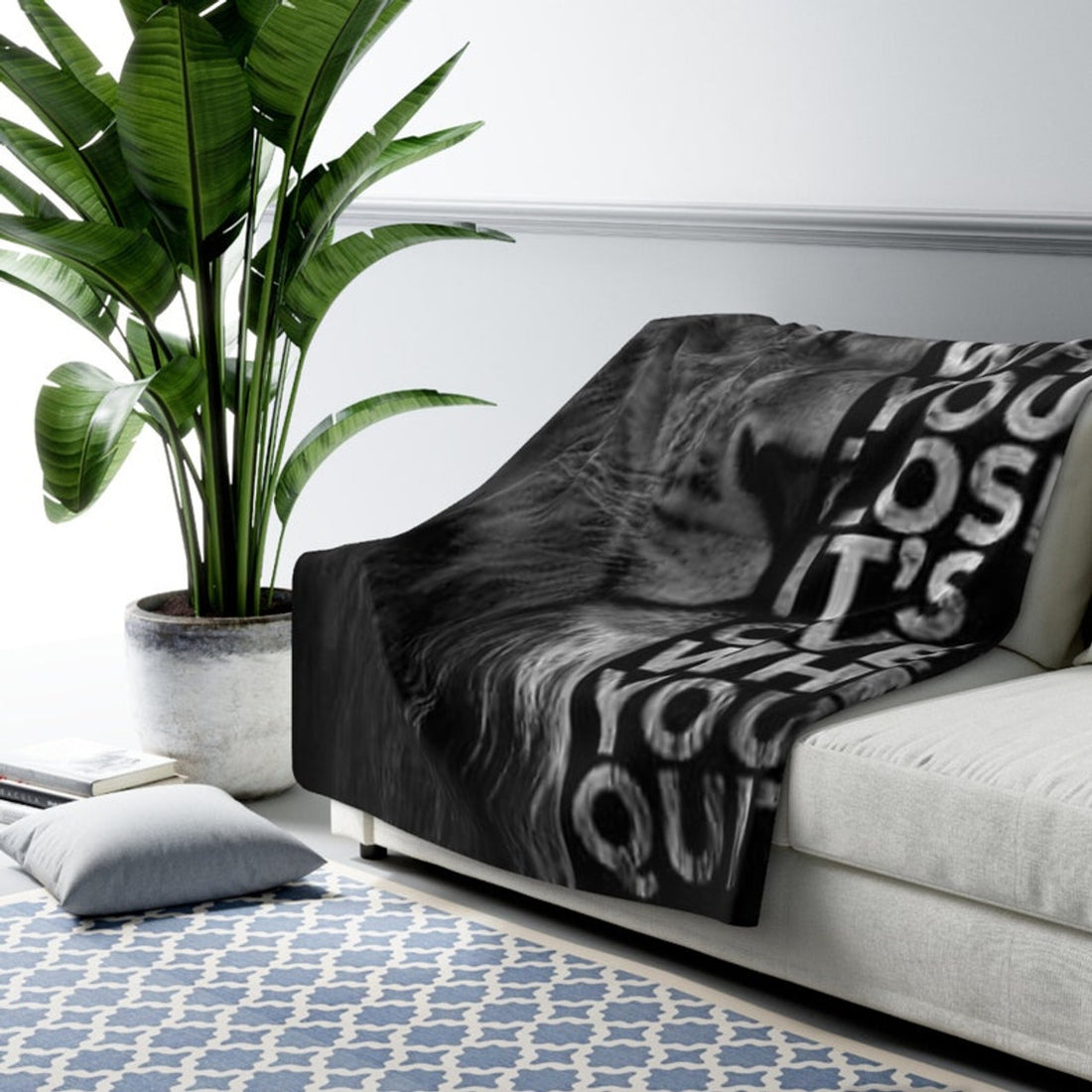 FUNSTUFFPRINT Inspirational Lion Sherpa Blanket - Soft and Comfortable Throw - Cozy Home Decor - Shop Now!
