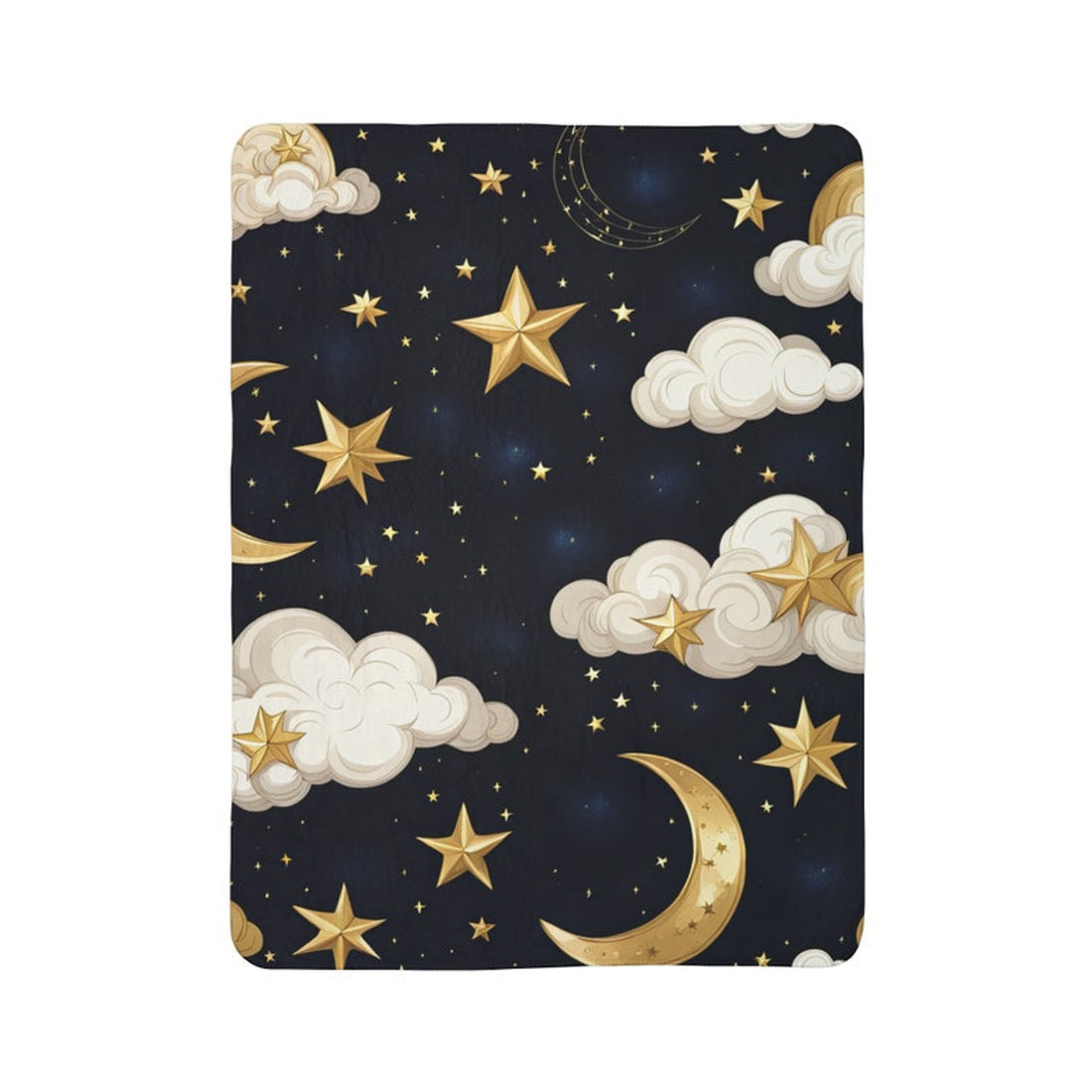 FUNSTUFFPRINT Celestial Moon & Stars Fleece Sherpa Throw Blanket, Moon Tapestry Aesthetic Blanket, Home Decor Gift, Housewarming Gift