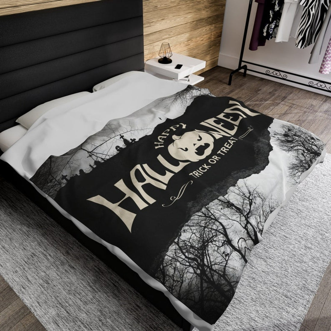 FUNSTUFFPRINT Halloween Blanket, Cozy Fall Velveteen Blanket, Halloween Throw, Plush Throw, Fall Home Decor | Shop Now!