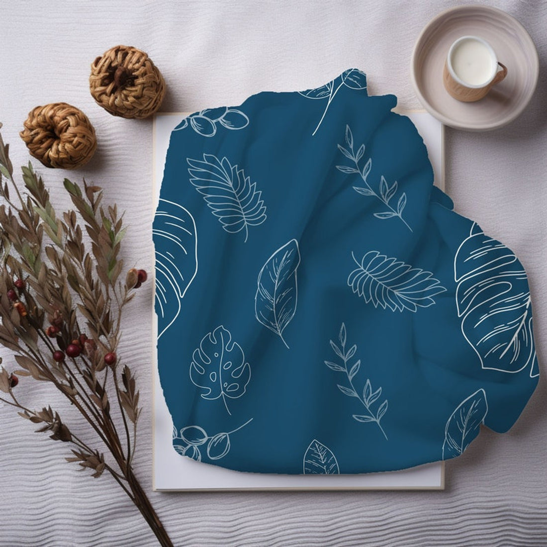 FUNSTUFFPRINT Leaf Blanket For Couch, Queen Size Throw Blanket For Bed, Cozy Christmas Gifts For Grandma, Boho Throw Blanket For Chair, Throw For Sofa