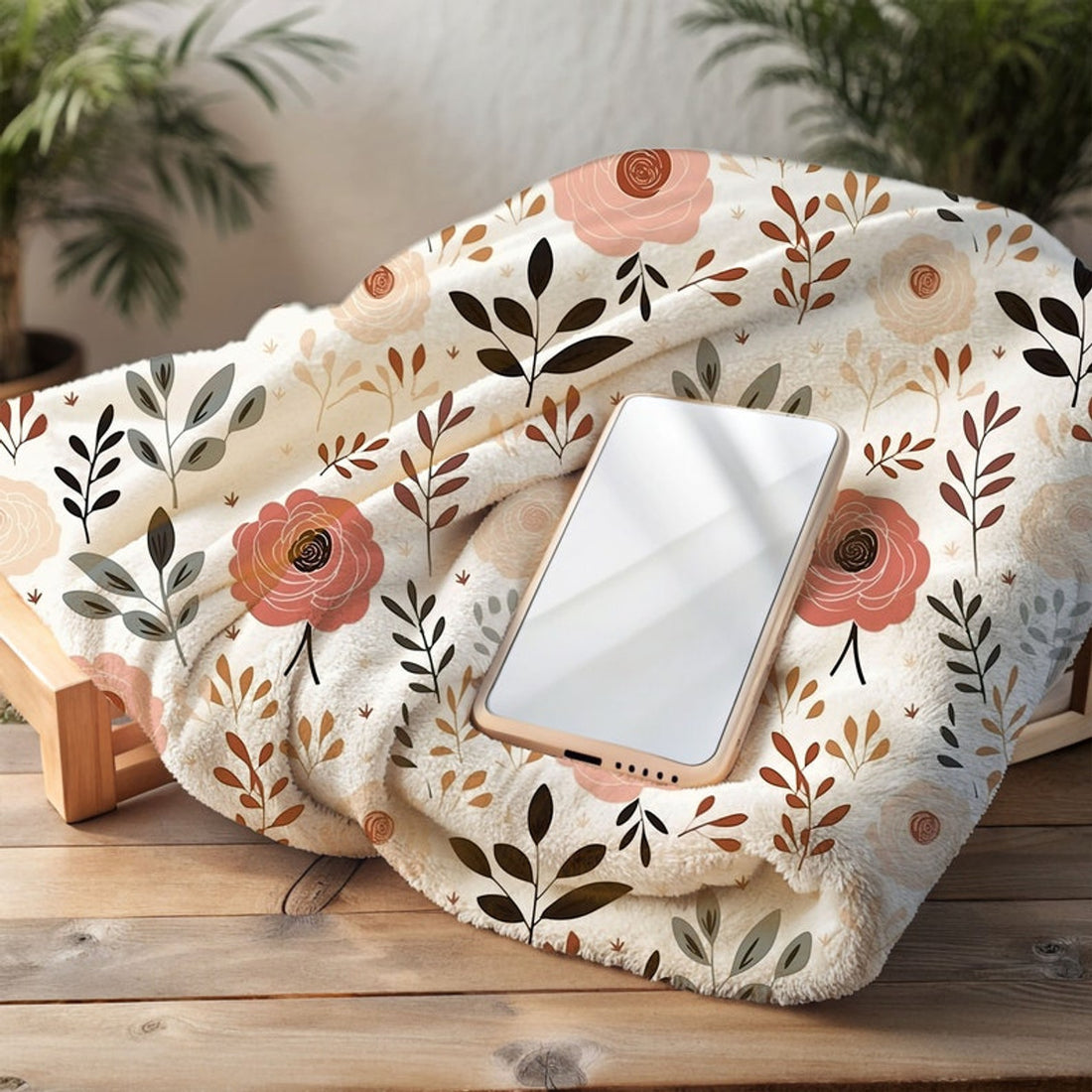 FUNSTUFFPRINT Boho Throw Blanket For Bed, Earth Tones Decor, Bohemian Gifts For Christmas Gifts For Women, Floral Throw Blanket For Couch, Bedding For