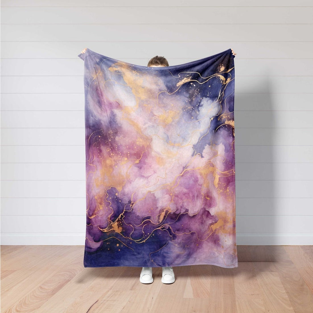 FUNSTUFFPRINT Aesthetic Purple Blanket,Unique Home Decor And Gift,Spiritual Gift For Her,New Home Gift,Boho Blanket Mom Daughter,Spring Kids Room Decor