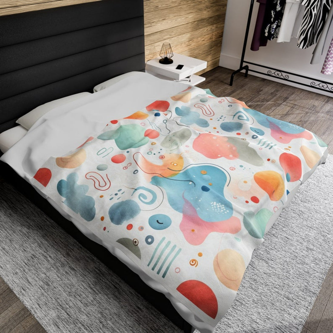 FUNSTUFFPRINT Abstract Design, Throw Blanket For Nursery, Cozy Blanket For Baby, Cute Christmas Gift For Toddler, Bedding For Twin Bed, Throw Blanket For