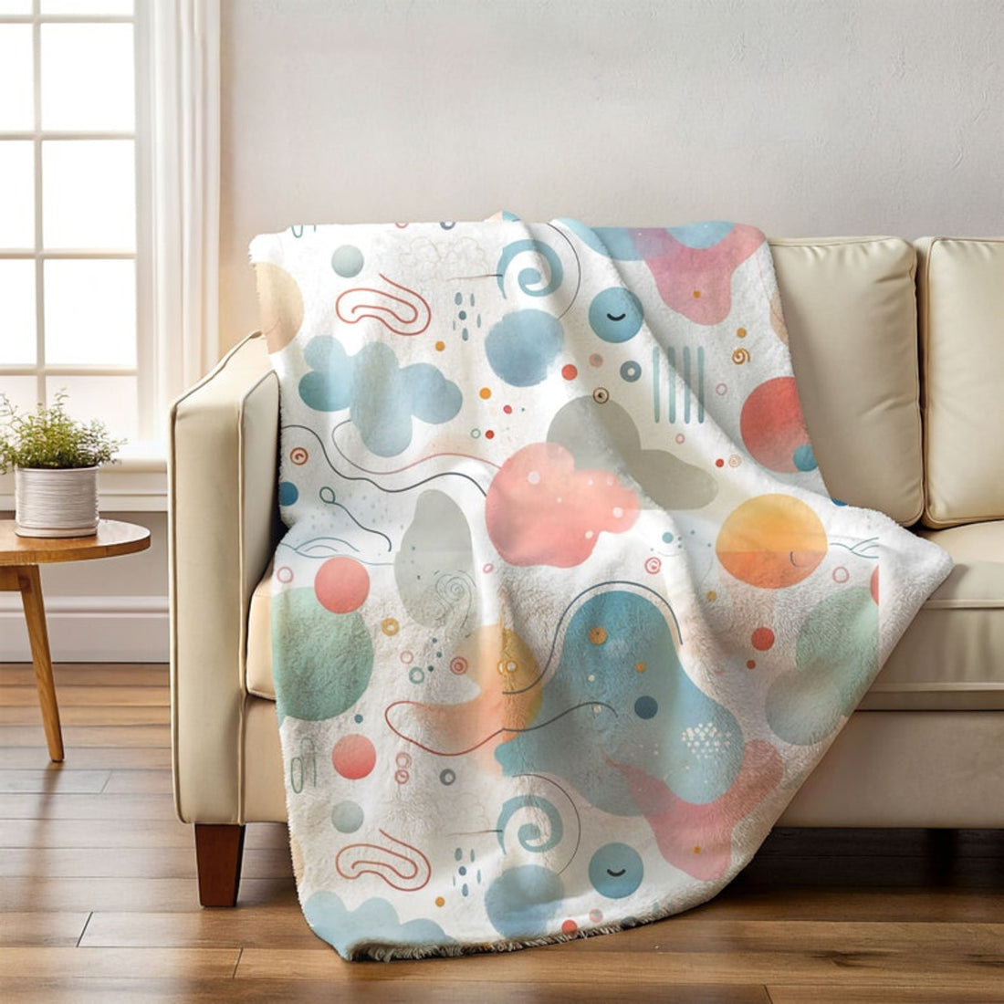 FUNSTUFFPRINT Abstract Design, Throw Blanket For Nursery, Cozy Blanket For Baby, Cute Christmas Gift For Toddler, Bedding For Twin Bed, Throw Blanket For