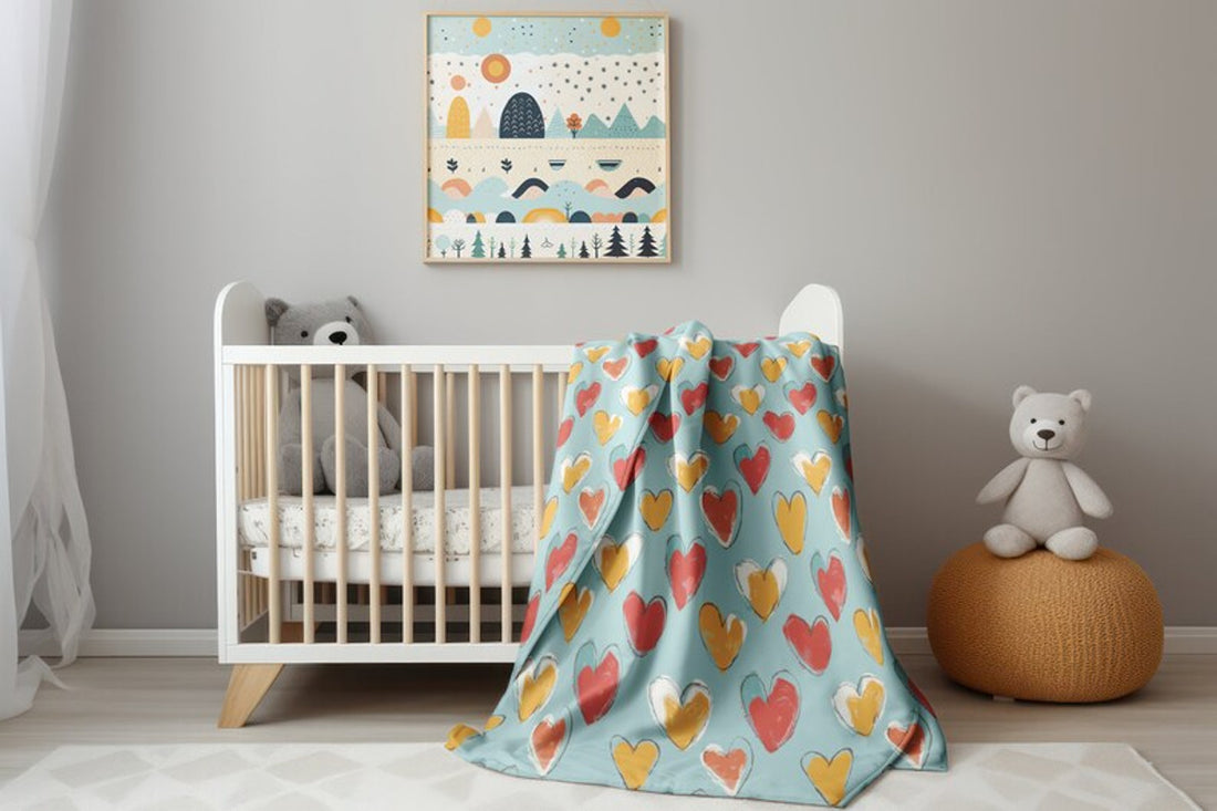 FUNSTUFFPRINT Cute Hearts Childs Blanket, Baby Girl Blanket, Cozy Blanket, Newborn Blanket, Sherpa Blanket, Childrens Kids Blankets, Velveteen Blanket