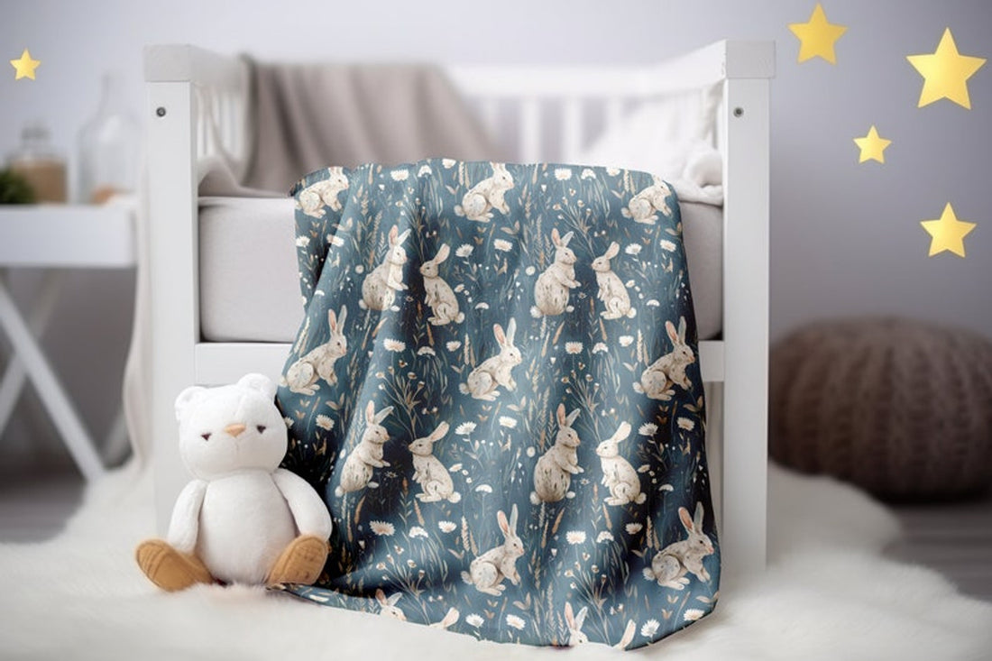 FUNSTUFFPRINT Woodland Bunnies Kids Blanket, Baby Shower Gift, Baby Blanket, Animal Baby Swaddle, Newborn Blanket, Children Kid Blanket, Baby Girl Blanket