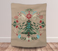 FUNSTUFFPRINT Scandinavian Christmas Blanket| Swedish Norwegian Folk Art Throw Blanket |Woodland Animals| Norwegian Christmas Blanket| Nordic Home Decor