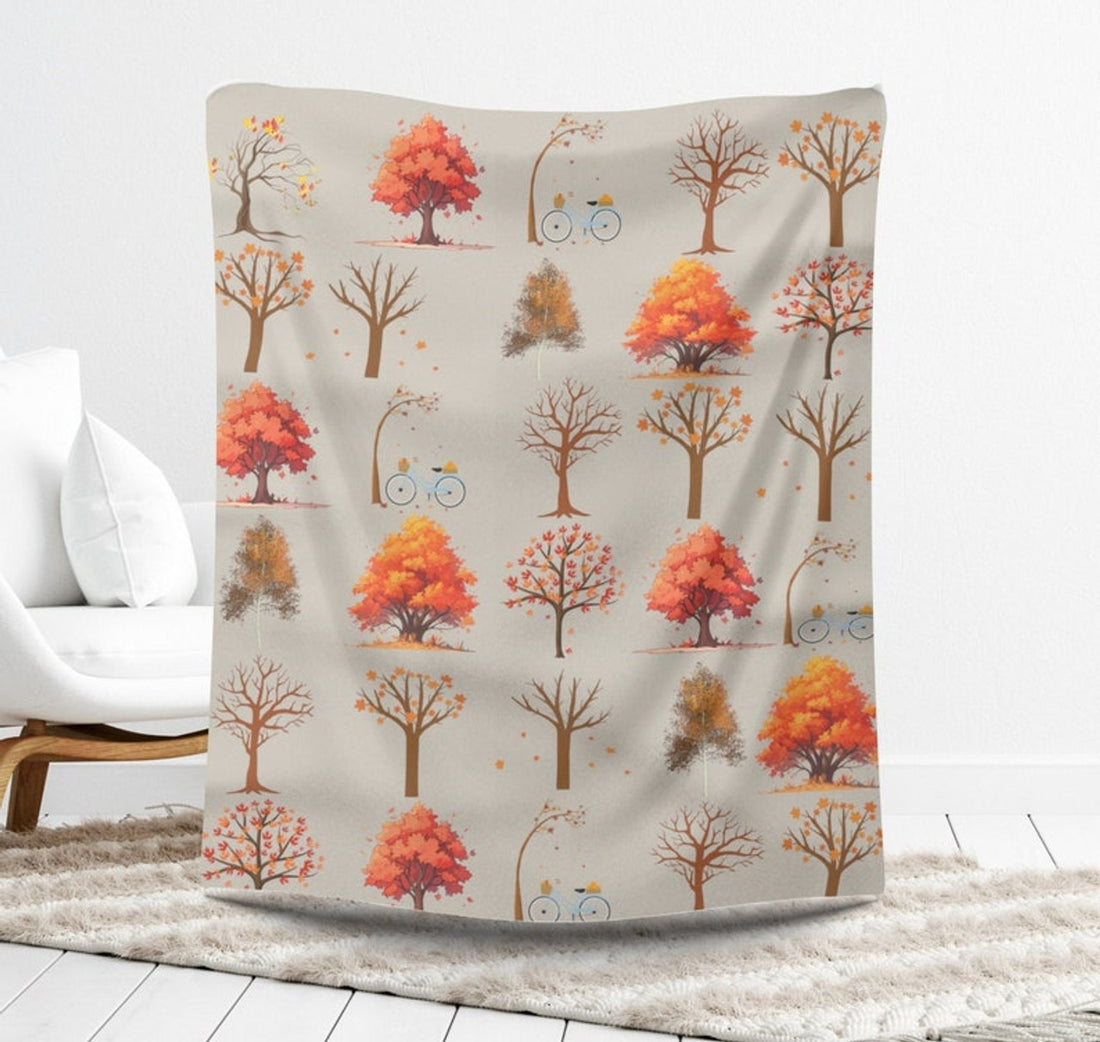 FUNSTUFFPRINT Fall Blanket| Autumn Decor| Autumn Blanket| Fall Home Decor| Fall Fleece Throw Blanket |Autumn Leaves| Cozy Fall Camping Blanket |Sofa Throw