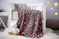 FUNSTUFFPRINT Colorful Neon Hearts Blanket, Hearts Swaddle Blanket, Baby Girl Blanket, Childrens Kids Blankets, Sherpa Blanket, Velveteen Blanket