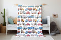 FUNSTUFFPRINT Wooden Trucks Baby Blanket, Baby Swaddle, New Mom Gift, Baby Keepsake, Baby Shower Gift, Sherpa Blanket Swaddle, Childrens Kids Blankets
