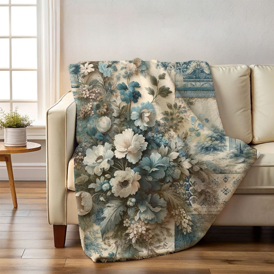 FUNSTUFFPRINT Floral Cottagecore Throw Blanket For Bedroom, Cozy Throw Blanket For Couch, Unique Birthday Gift For Her, Living Room Decor For Couples