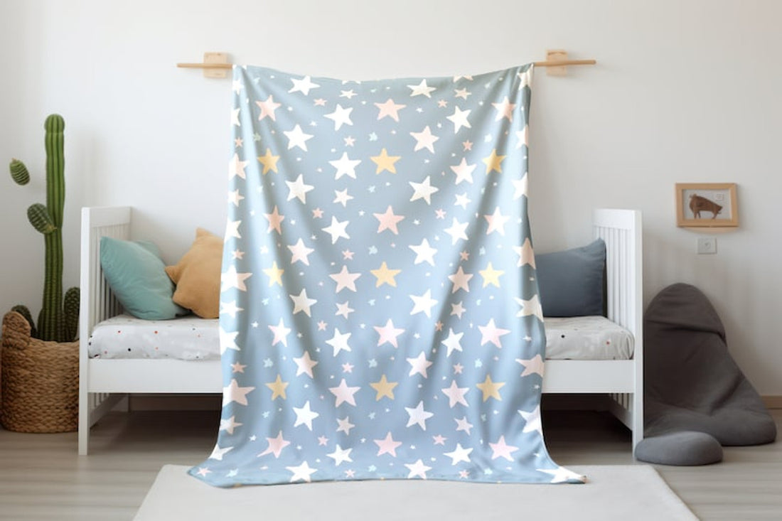 FUNSTUFFPRINT Pastel Stars Baby Swaddle, Celestial Newborn Swaddle, Pastel Baby Keepsake, Girl Swaddle, Gift for Baby Girl, Kids Blankets, Sherpa Blanket