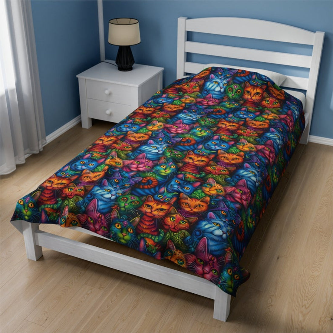 FUNSTUFFPRINT Cute Cat Blanket Velveteen Plush Blanket,  cute blanket, cat blanket, cat pattern blanket baby blanket cat blanket