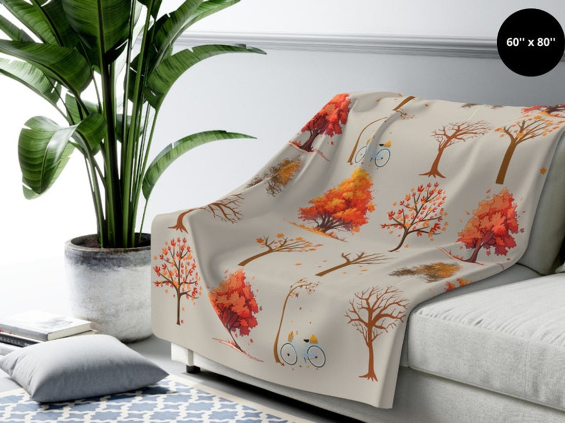 FUNSTUFFPRINT Fall Blanket| Autumn Decor| Autumn Blanket| Fall Home Decor| Fall Fleece Throw Blanket |Autumn Leaves| Cozy Fall Camping Blanket |Sofa Throw