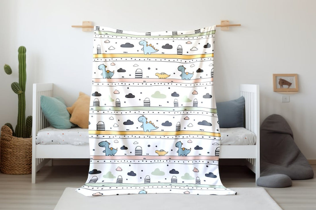FUNSTUFFPRINT Dinosaur Baby Boy Blanket, Animal Baby Swaddle, Infant Boho Swaddle, Childrens Kids Blankets, Dinosaur Lover Kids Blanket, Sherpa Blanket