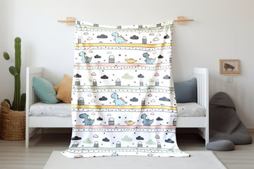 FUNSTUFFPRINT Dinosaur Baby Boy Blanket, Animal Baby Swaddle, Infant Boho Swaddle, Childrens Kids Blankets, Dinosaur Lover Kids Blanket, Sherpa Blanket