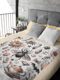 FUNSTUFFPRINT Witchy Crystals Spooky Season Velveteen Plush Blanket, Throw for Halloween Decor, Bug Lover Gifts, Cozy and Soft Throw for Halloween