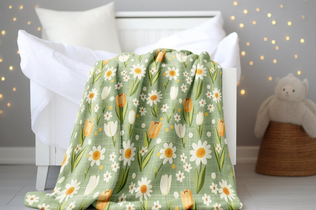 FUNSTUFFPRINT Floral Baby Girl Blanket, Baby Girl Floral Baby Keepsake, Expecting Mom Gift, Baby Girl Blanket, Childrens Kids Blankets, Sherpa Blanket
