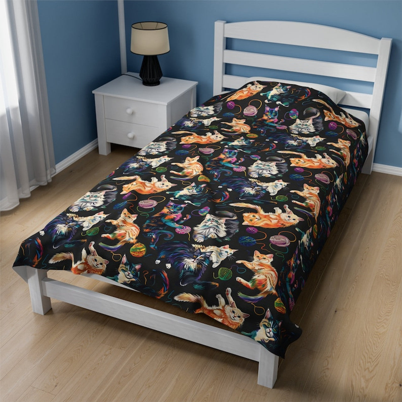 FUNSTUFFPRINT Cute Cat Blanket Velveteen Plush Blanket, soft blanket, cute blanket, cat blanket, cat pattern blanket baby blanket cat blanket