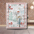 FUNSTUFFPRINT Scandinavian Christmas Blanket| Swedish Norwegian Folk Art Throw Blanket| Woodland Animals Blanket| Norwegian Christmas| Nordic Home Decor