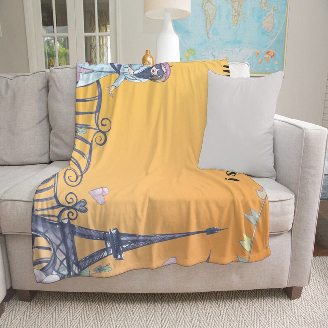 FUNSTUFFPRINT Blanket, Eiffel Tower Minky Blanket, Beautiful Paris Blanket