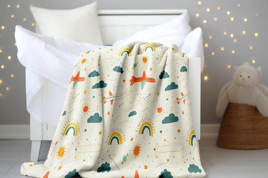 FUNSTUFFPRINT Airplanes Baby Boy Blanket Airplane Baby Gift Airplanes Nursery Bedding Newborn Gifts Aviation Blanket Aviator Nurser Baby Boy Blanket