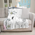 FUNSTUFFPRINT Minky Blanket, Pink and White Eiffel Tower Minky Blanket, Paris Minky Blanket
