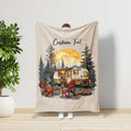 FUNSTUFFPRINT Camping Caravan Blanket, Forest Adventure Blanket, Campfire Blanket, Outdoor Decor, Camping Bedding,Summer Blanket,Graphic Blanket,Camp Life