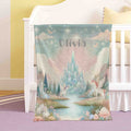 FUNSTUFFPRINT Custom   Baby Unicorn Blanket Personalized Castle Crystal Nursery Blanket Mystical Wonderland Kids Custom Name Blanket Baby Shower Gift For Girls