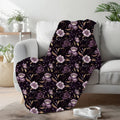 FUNSTUFFPRINT Purple Hibiscus Floral Throw Blanket For Bed, Whimsigoth Decor Home Decor For Bedroom, Cozy Christmas Gifts For Wife, Yule Gifts, Birth