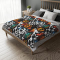 FUNSTUFFPRINT Two-sided Evil Pumpkin Velveteen Microfiber Blanket (Two-sided print) Horror Show Blanket Both Sides Different designs