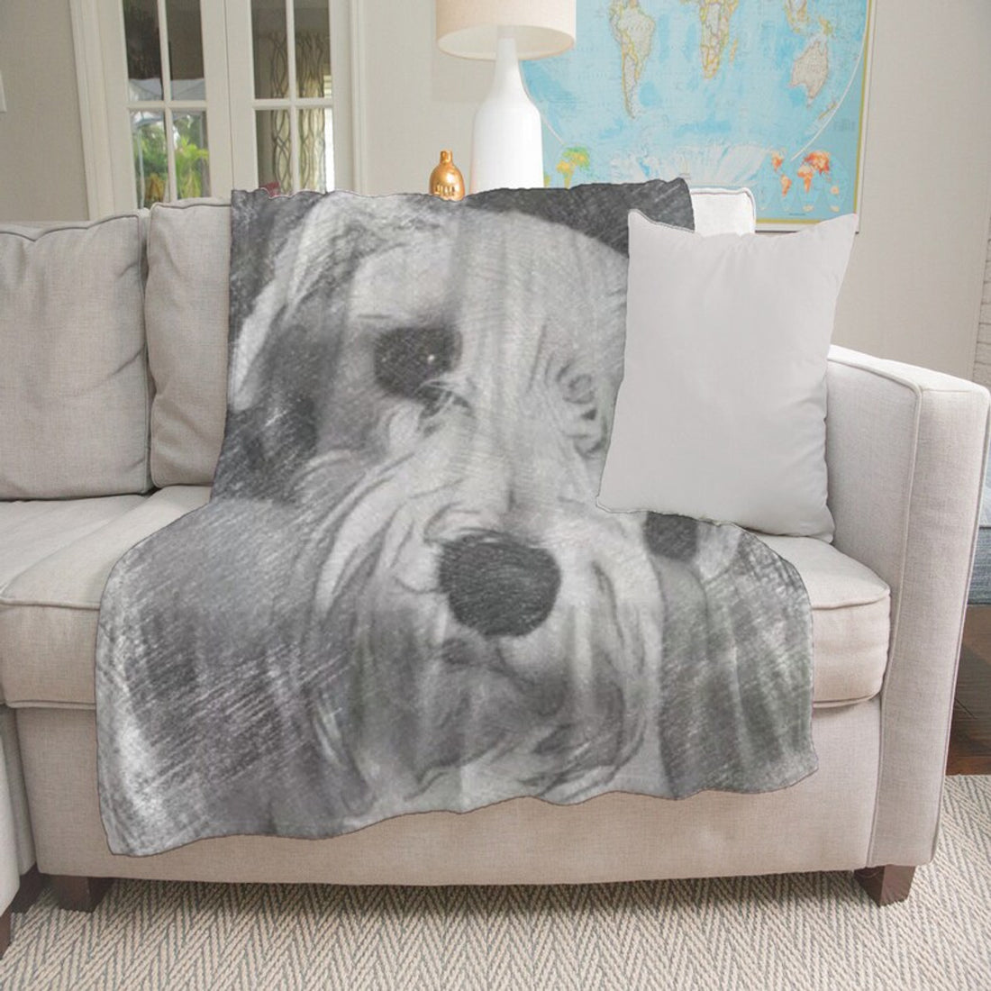 FUNSTUFFPRINT Ultra-Soft Minky Blanket, Schnauzer Design, Schnauzer Ultra-Soft Blanket