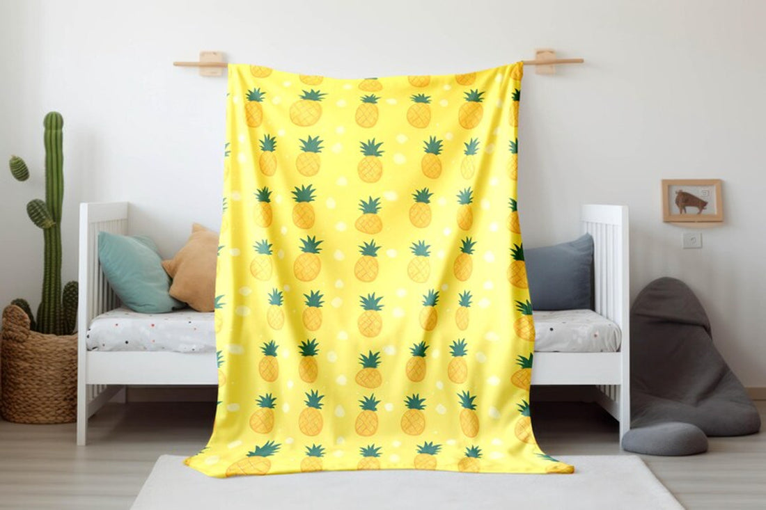 FUNSTUFFPRINT Pineapple Blanket, Pineapple Fleece Blanket, Pineapple Throw Blanket, Pineapple Cozy Blanket, Pineapple Lover Gift