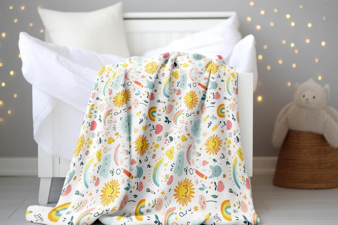 FUNSTUFFPRINT Whimsical Baby Girl Blanket, Cute Pattern Blanket, Baby Shower Gift Idea, Girl Swaddle Blanket, Keepsake Blanket, Childrens Kids Blankets