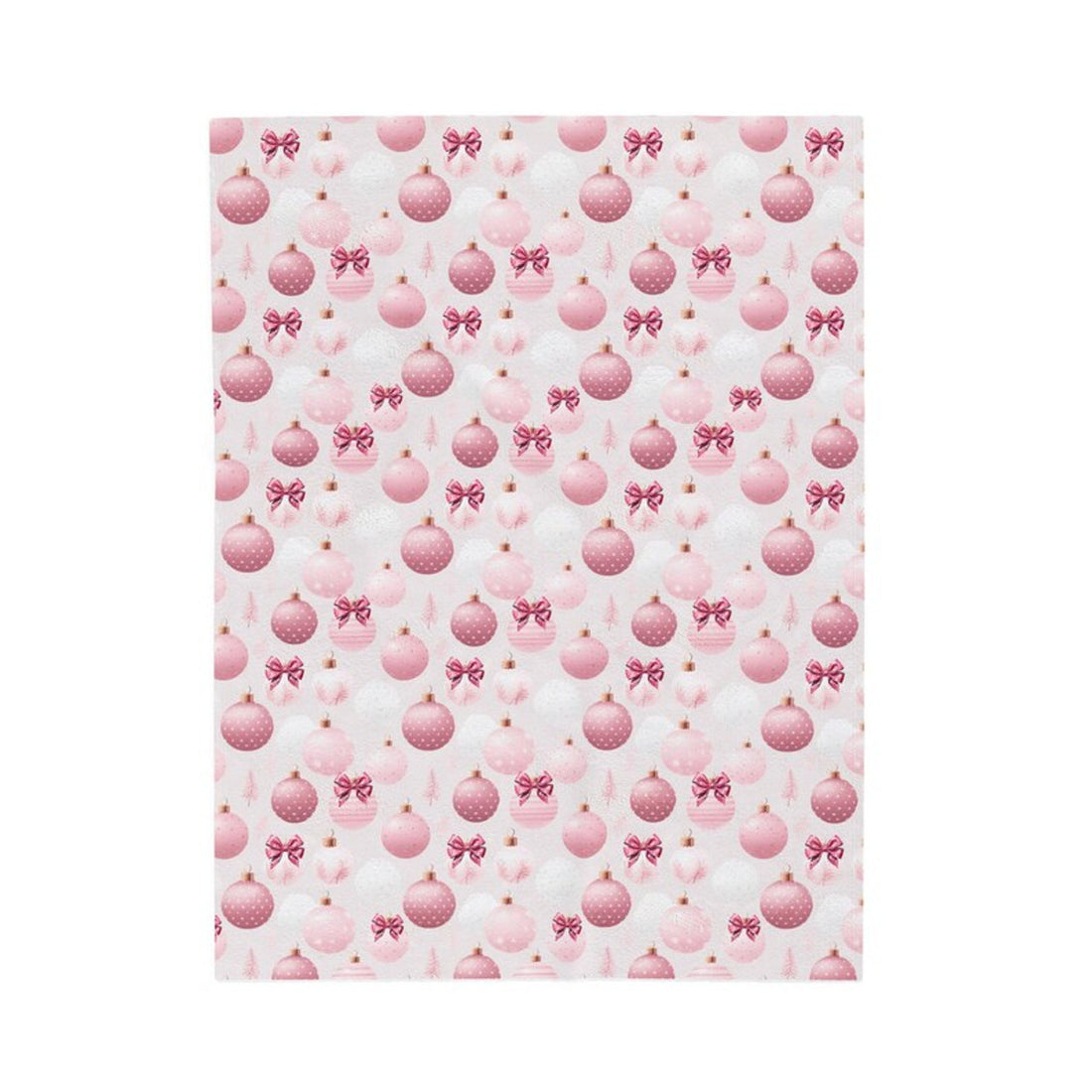 FUNSTUFFPRINT Plush Pink Christmas Velveteen Holiday Blanket | Cozy Whimsical Room Decor | Aesthetic Holiday Throw Blanket for Winter Nights