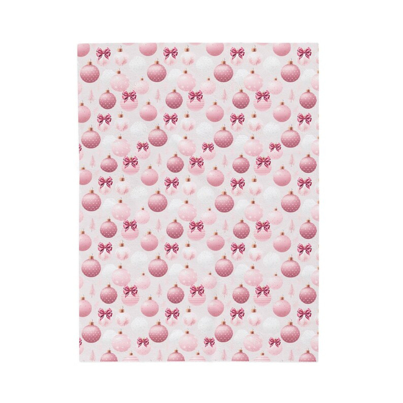 FUNSTUFFPRINT Plush Pink Christmas Velveteen Holiday Blanket | Cozy Whimsical Room Decor | Aesthetic Holiday Throw Blanket for Winter Nights