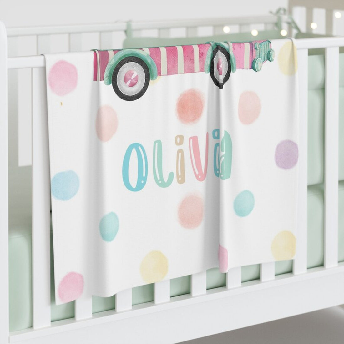 FUNSTUFFPRINT Custom  Ice Cream Van Blanket Personalized Summer Nursery Blanket Kids Custom Name Blanket Summer Vacation Present Baby Shower Gift For Girls